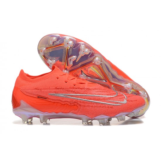 Cheap Nike Phantom GX Elite FG Low Soccer Shoes Orange Silver Sale