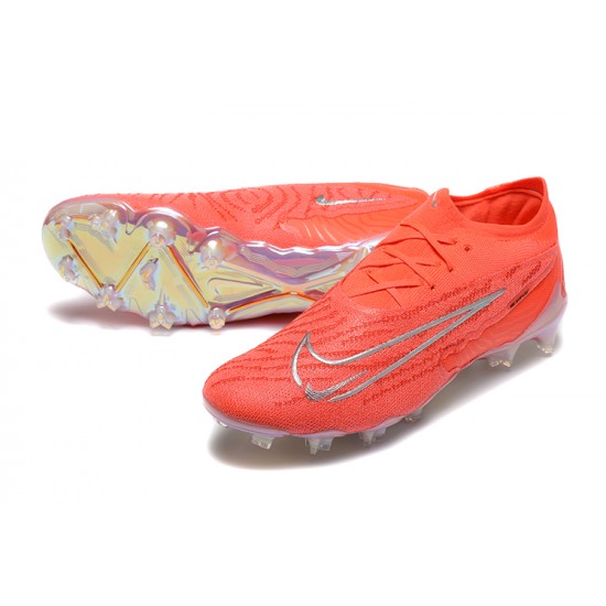 Cheap Nike Phantom GX Elite FG Low Soccer Shoes Orange Silver Sale