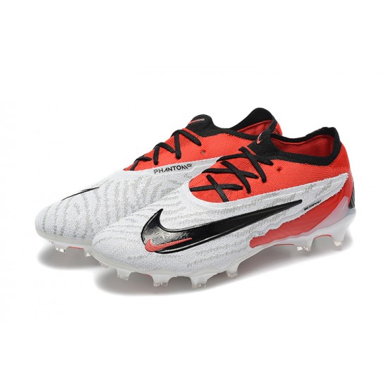 Cheap Nike Phantom GX Elite FG Low Soccer Shoes White Red Black Sale