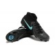 Cheap Nike Phantom Luna Elite FG Black Ltblue High Soccer Shoes Sale