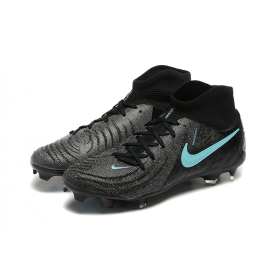 Cheap Nike Phantom Luna Elite FG Black Ltblue High Soccer Shoes Sale