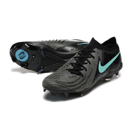 Cheap Nike Phantom Luna Elite FG Black Ltblue Low Soccer Shoes Sale