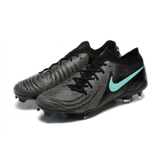 Cheap Nike Phantom Luna Elite FG Black Ltblue Low Soccer Shoes Sale