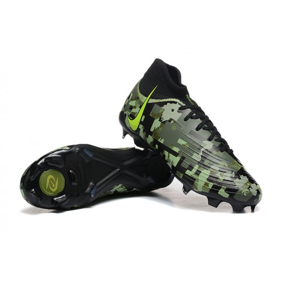 Cheap Nike Phantom Luna Elite FG High Top Black Green Soccer Shoes Sale