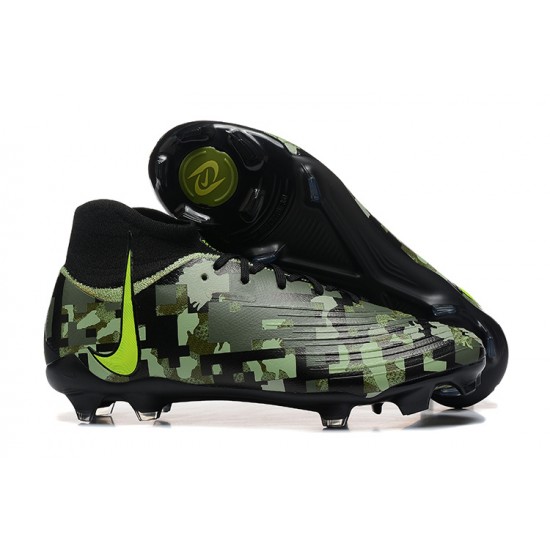 Cheap Nike Phantom Luna Elite FG High Top Black Green Soccer Shoes Sale