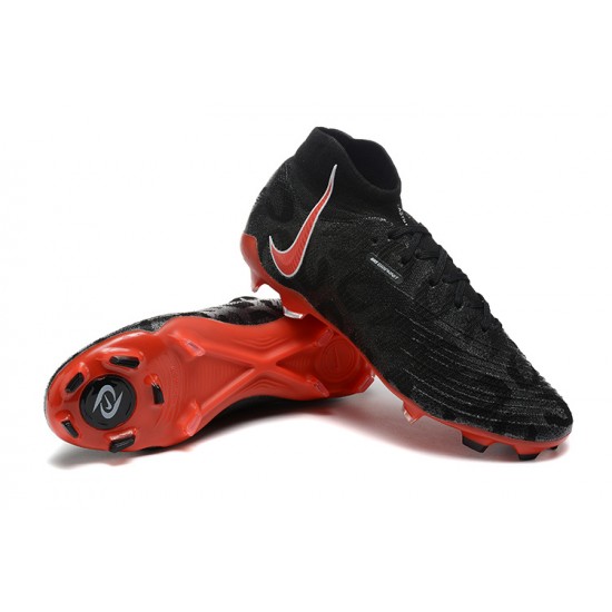 Cheap Nike Phantom Luna Elite FG High Top Black Red Soccer Shoes Sale