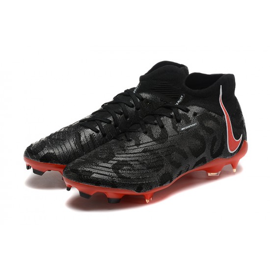 Cheap Nike Phantom Luna Elite FG High Top Black Red Soccer Shoes Sale