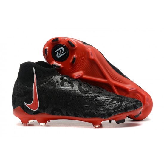 Cheap Nike Phantom Luna Elite FG High Top Black Red Soccer Shoes Sale