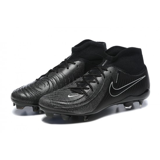 Cheap Nike Phantom Luna Elite FG High Top Black White Soccer Shoes Sale