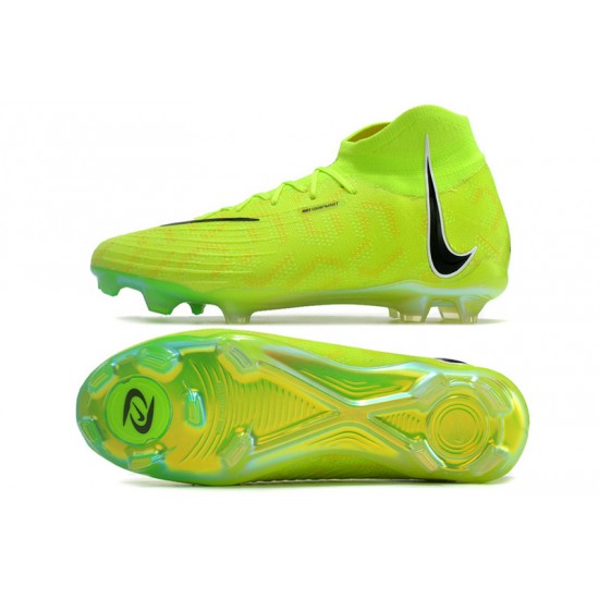 Cheap Nike Phantom Luna Elite FG High Top Green Yellow Black Soccer Shoes Sale