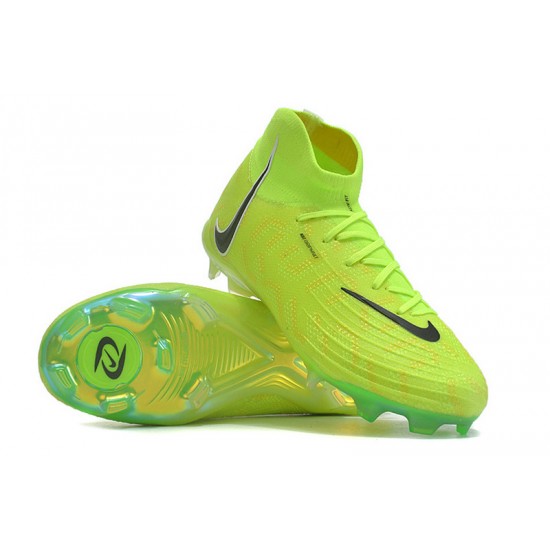 Cheap Nike Phantom Luna Elite FG High Top Green Yellow Black Soccer Shoes Sale