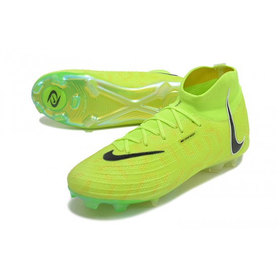 Cheap Nike Phantom Luna Elite FG High Top Green Yellow Black Soccer Shoes Sale