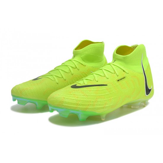 Cheap Nike Phantom Luna Elite FG High Top Green Yellow Black Soccer Shoes Sale