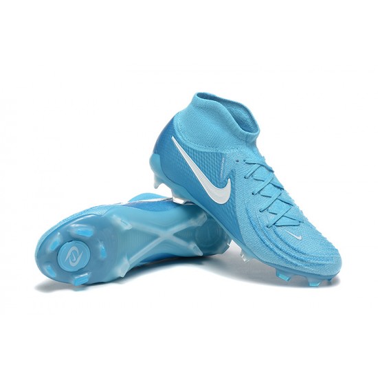 Cheap Nike Phantom Luna Elite FG High Top Ltblue White Soccer Shoes Sale