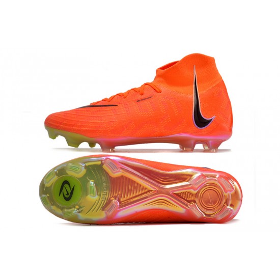 Cheap Nike Phantom Luna Elite FG High Top Orange Black Soccer Shoes Sale