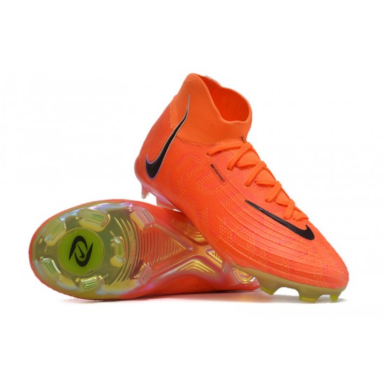 Cheap Nike Phantom Luna Elite FG High Top Orange Black Soccer Shoes Sale