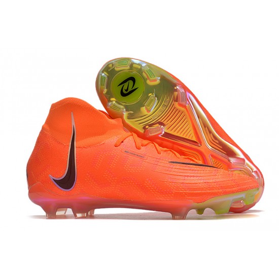 Cheap Nike Phantom Luna Elite FG High Top Orange Black Soccer Shoes Sale