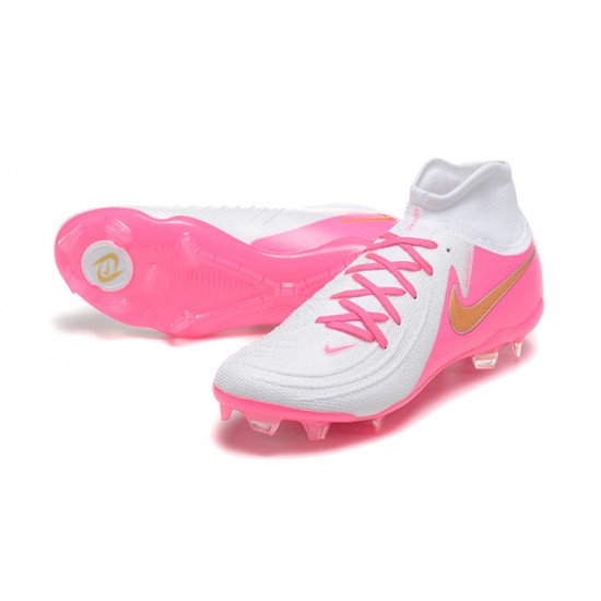 Cheap Nike Phantom Luna Elite FG High Top Peach White Gold Soccer Shoes Sale