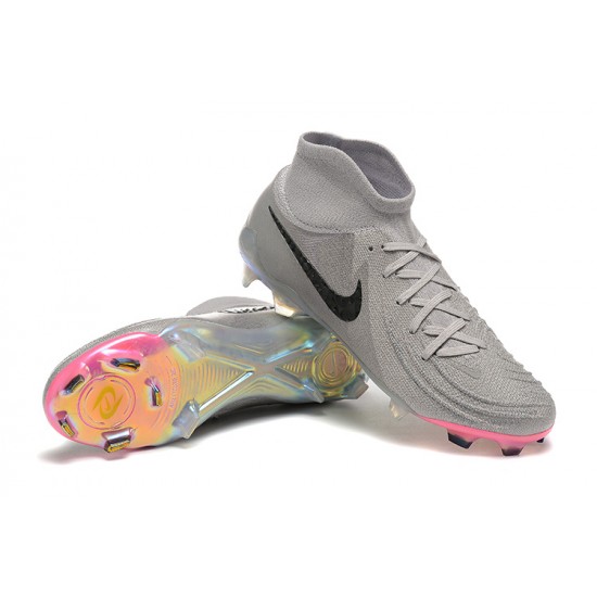 Cheap Nike Phantom Luna Elite FG High Top Pink Grey Black Soccer Shoes Sale