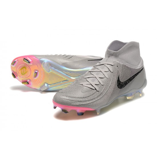 Cheap Nike Phantom Luna Elite FG High Top Pink Grey Black Soccer Shoes Sale