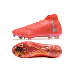 Nike Phantom Luna Elite FG High Top Red Silver Soccer Shoes 