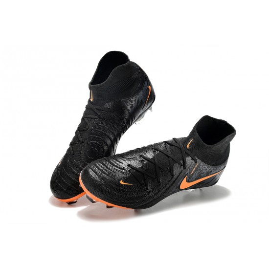 Cheap Nike Phantom Luna Elite FG High Top Soccer Shoes Black Orange Sale