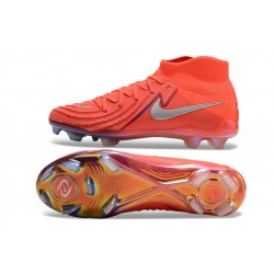 Nike Phantom Luna Elite FG High Top Soccer Shoes Red Silver