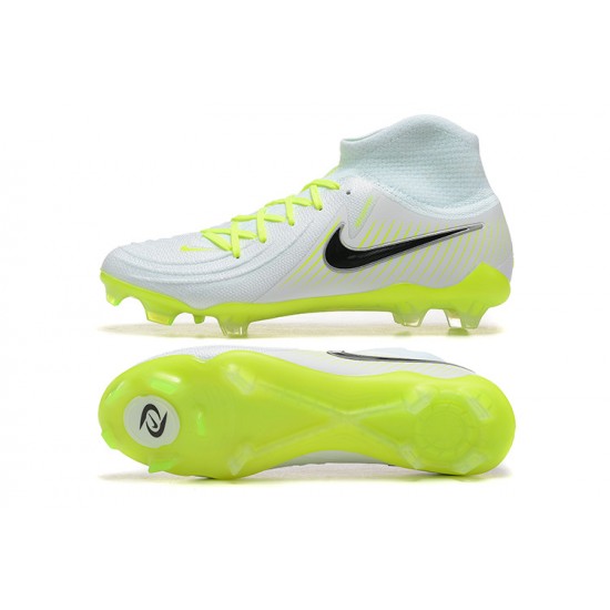 Cheap Nike Phantom Luna Elite FG High Top White Black Yellow Green Soccer Shoes Sale