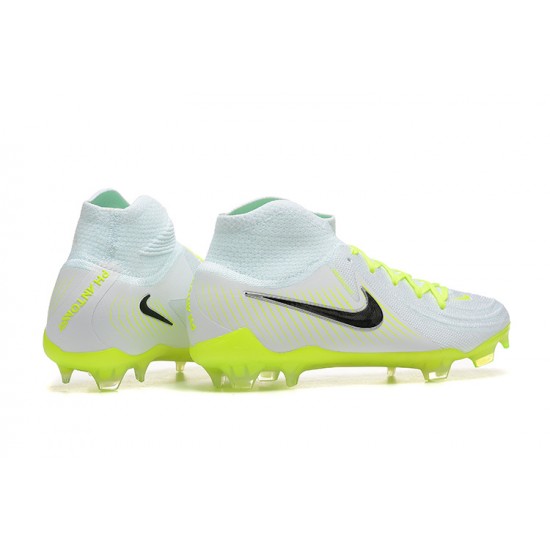 Cheap Nike Phantom Luna Elite FG High Top White Black Yellow Green Soccer Shoes Sale