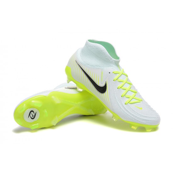 Cheap Nike Phantom Luna Elite FG High Top White Black Yellow Green Soccer Shoes Sale