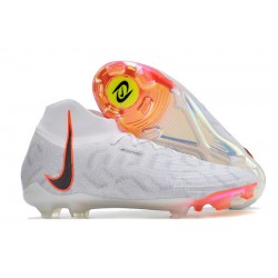 Nike Phantom Luna Elite FG High Top White Orange Soccer Shoes