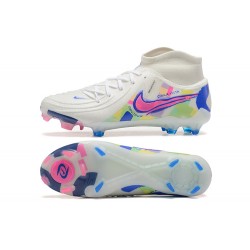 Nike Phantom Luna Elite FG High Top White Pink Blue Soccer Shoes 