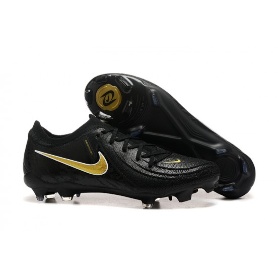 Cheap Nike Phantom Luna Elite FG Low Black Gold Soccer Shoes Sale