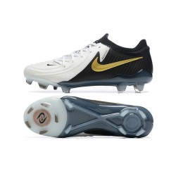 Nike Phantom Luna Elite FG Low Black Gold White Soccer Shoes 