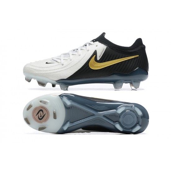 Cheap Nike Phantom Luna Elite FG Low Black Gold White Soccer Shoes Sale