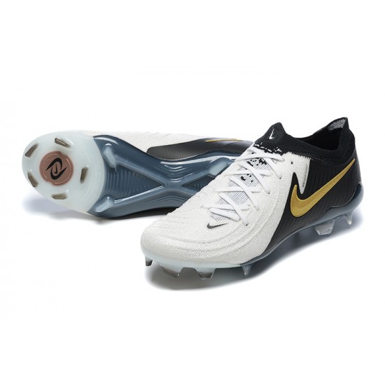 Cheap Nike Phantom Luna Elite FG Low Black Gold White Soccer Shoes Sale