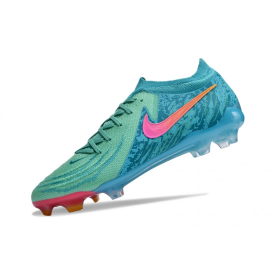 Cheap Nike Phantom Luna Elite FG Low Green Blue Soccer Shoes Sale