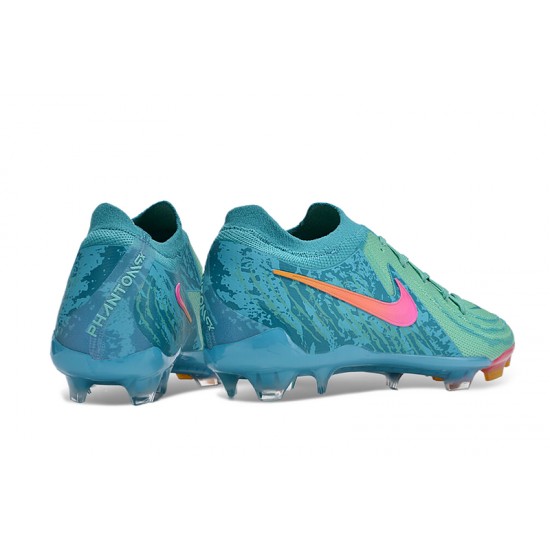 Cheap Nike Phantom Luna Elite FG Low Green Blue Soccer Shoes Sale