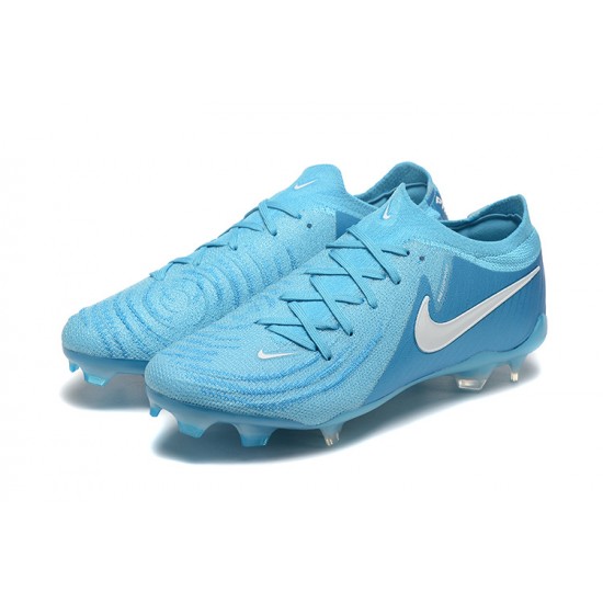 Cheap Nike Phantom Luna Elite FG Low Ltblue White Soccer Shoes Sale