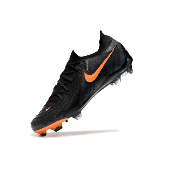 Cheap Nike Phantom Luna Elite FG Low Soccer Shoes Black Orange Sale