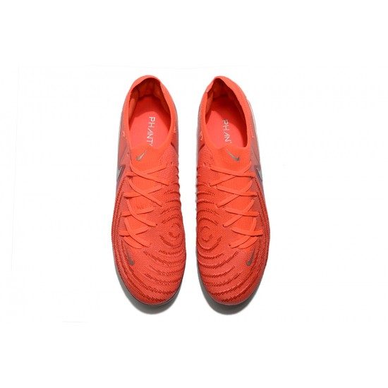 Cheap Nike Phantom Luna Elite FG Low Soccer Shoes Red Silver Sale