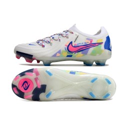 Nike Phantom Luna Elite FG Low Soccer Shoes White Purple Blue