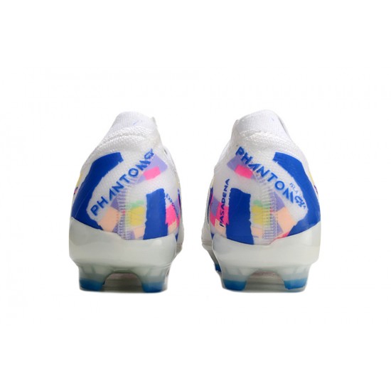 Cheap Nike Phantom Luna Elite FG Low Soccer Shoes White Purple Blue Sale