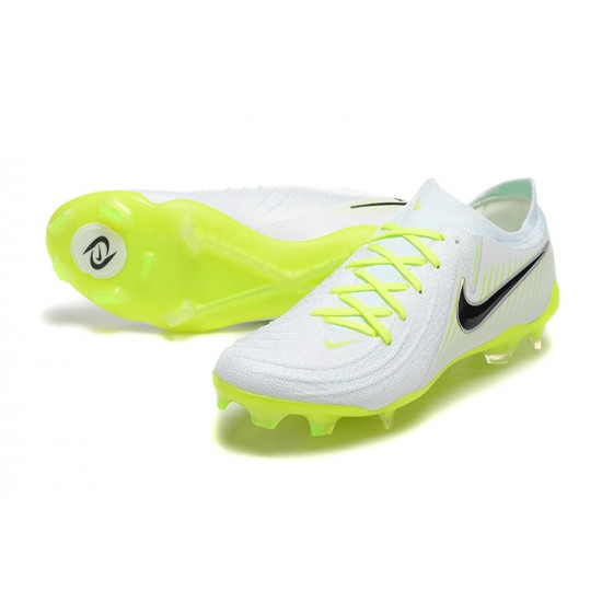 Cheap Nike Phantom Luna Elite FG Low White Black Green Soccer Shoes Sale