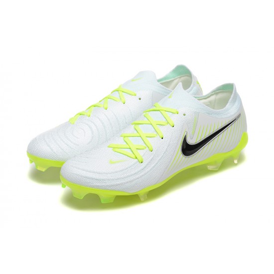 Cheap Nike Phantom Luna Elite FG Low White Black Green Soccer Shoes Sale