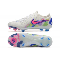 Nike Phantom Luna Elite FG Low White Blue Pink Soccer Shoes 