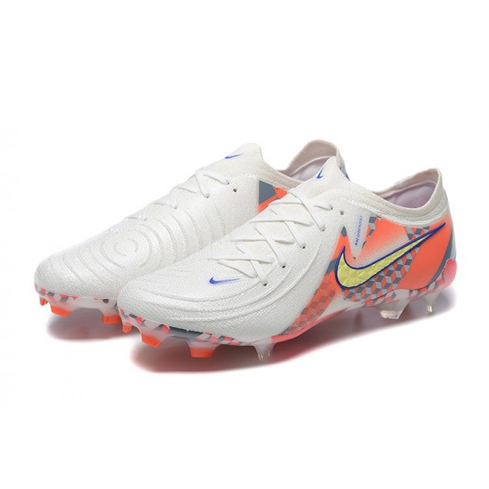 Cheap Nike Phantom Luna Elite FG Low White Orange Yellow Soccer Shoes Sale