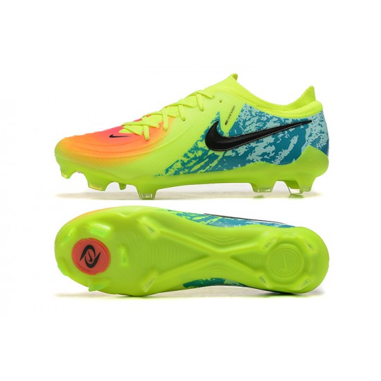 Cheap Nike Phantom Luna Elite FG Low Yellow Black Blue Soccer Shoes Sale