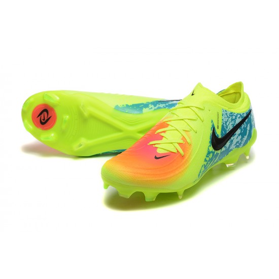 Cheap Nike Phantom Luna Elite FG Low Yellow Black Blue Soccer Shoes Sale