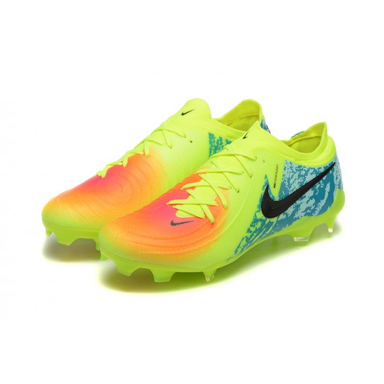 Cheap Nike Phantom Luna Elite FG Low Yellow Black Blue Soccer Shoes Sale